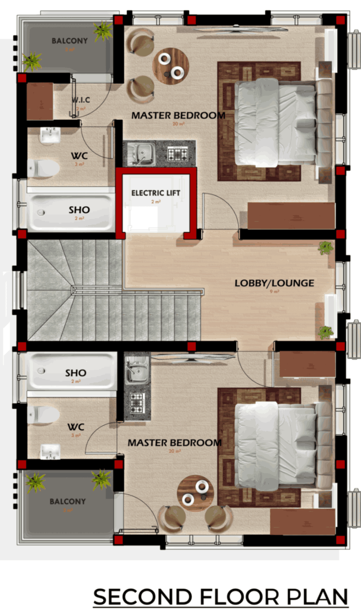jpeg-optimizer_MODERN 4 BEDROOM AIRBNB TRIPLEX - SECOND FLOOR PLAN